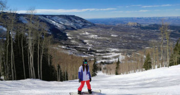 Jenny Willden snowboarding near Grand Junction, Colorado