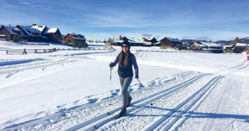 Editor Jenny Willden Cross-country skiing at Devil’s Thumb Ranch.