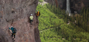 Climber's on The Main Event of Telluride, Colorado's Via Ferrato