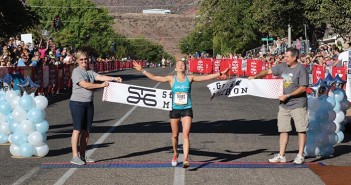 marathon runner Amber Green finishes the St. George marathon