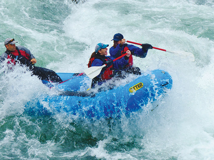 White water rafting the clackamas river action shot